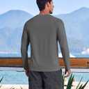 COOFANDY Men's Sun Protection Shirts Long Sleeve Rash Guard Swim T-Shirts Lightweight Quick Dry Fishing Shirts (Gray, L)