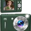 Digital Camera, 44MP FHD 1080P Digital Point and Shoot Camera with Anti Shake, Smile Capture 16X Zoom,Compact Small Camera for Teens Girls Kids Adults (Green)