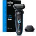 Braun Electric Shaver for Men, Series 5 5118s, Waterproof, Wet & Dry Shave, Turbo Shaving Mode, Foil Shaver with Precision Trimmer, Battery Powered, 50 Minute Battery Runtime