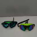 Freela 2 Pack Kids Swim Goggles for 8-16, Anti-Fog UV Protection Extra Silicone Layer Swimming Goggles for Youth Boys Girls (Green-blackblack)