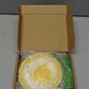 All-in-one Premium Ceramic Garlic Grater Plate 4-Piece Set - Yellow Embossed Design and Style - For Garlic, Ginger, Chocolate, and more! - Comes with 5.25" Plate, Peeler, Brush, and Stand