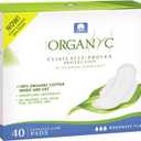 Organyc - 100% Certified Organic Cotton Inside and Out Feminine Pads, Sanitary Napkin 40 Count, Moderate Flow, Regular Absorbency, New Larger Size Packaging