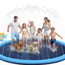 127inch Extra Large Non-Slip Splash Pad Sprinkler for Kid and Dog, Toddler Outdoor Toys for Ages 3-12 Boys Girls, Kiddie Dog Pool, Summer Outdoor Water Kids Toys, Parent Games, Backyard, Lawn