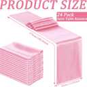 Bencailor Satin Table Runner Bulk 12 x 108 Inch Long Table Runners Bright Smooth Fabric Tablecloth for Wedding Banquet Birthday Graduation 4th of July Patriotic Party Decorations (Pink,12 Pcs)