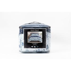 Ellen Tracy 4 Piece Comforter Set - Blue Floral (Size King)