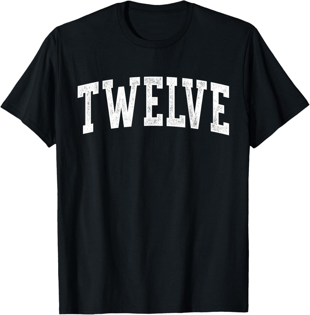 Twelve Minimalist 12th Birthday Design 12-Year-Old T-Shirt