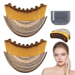 2 PCS Lymphatic Contour Face Brush, Manual Lymphatic Drainage Massager, Natural Makeup Brushes with Durable Soft Bristles, Hypoallergenic Ergonomic Facial Cleansing Brush for Sculpting