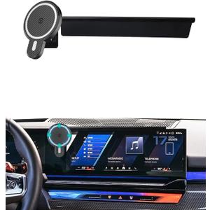 PZK Car Phone Mount for BMW X5 X6 2024 2025 2026 & BMW X7 2023-2026 Accessories Custom 14.9-inch Screen Magnetic 15W Fast Wireless Charger Car Phone Holder with Storage Box Not Affect Air Vent