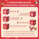 365 Days Christmas Countdown Wooden Tiered Tray Decor, Activities Decision Dice Decorations Gifts for Home, Winter Table Centerpiece for Xmas Party Kitchen Office