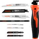 Valuemax 8-In-1 Multi-Blades Hand Saw, Quick-Change Mechanism Hacksaws with TPR Handle, Drywall/Jab/Pumpkin Carving Saw, CRV & Bimetal Blades, Handsaws for Wood, Metal, Plastic and Plywood