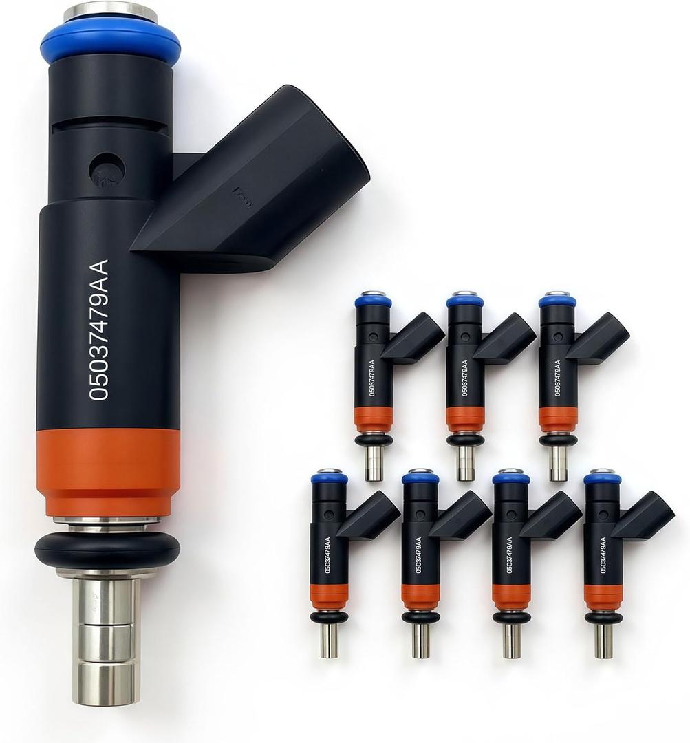 Fuel Injectors Compatible with Hemi 5.7 Fuel Injectors,Compatible with Dodge 5.7L Charger Ram-Pickup Durango 2008-2015, Jeep Grand Cherokee, 4 Holes Set of 8 Injector OEM# 05037479AA