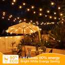Ollny 50FT Outdoor String Lights, Waterproof Connectable Shatterproof Outside Light with 25 Edison + 2 Spare LED Bulbs Plug in, Patio Lights for Indoor Balcony Porch Camping Deck