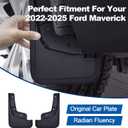 Ford Maverick 2022-2025 Mud Flaps, 4PCS No-Drill Splash Guards, Front & Rear MudFlaps Set, Exterior Accessories (Fits All Trims Except 2025 Lobo Edition)