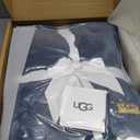 UGG Euphoria Faux Fur Throw Blanket, Soft Warm Throw Blankets for Couch or Bed, Luxury Bedroom Decor, Giftable Fuzzy Blankets, Machine Washable, 50-inch x 70-inch, Indigo Blue