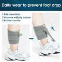Adjustable Drop Foot Brace Foot Up AFO Brace Unisex Fits for Right/Left Foot Orthosis Ankle Brace Support, Improve Walking Gait, Effective Relieve Pain for Achilles Tendon (Gray)