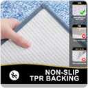OLANLY Bathroom Runner Rugs 47x24, Extra Soft and Absorbent Microfiber Bath Rugs, Non-Slip, Machine Washable, Quick Dry Shaggy Bath Carpet, Long Bath Mats for Bathroom Floor, Tub, Shower, Blue