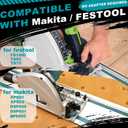 194368-5 110"Track Saw Guide Rail for Makiita Track Saw, 55"x2 Guide Rail for Makita Guide Rail, Include 5m Splinter Guard and 2 Connectors, Perfect for Woodworking Longer Cuts