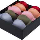 2 x Drawer under Cabinet Clothes Organizer 5 Cell Foldable Storage Cubes Underwear Drawer Organizer Dividers Storage Boxes for Bra, UnderwearBlack