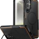 Poetic Neon Case Compatible with Galaxy S24 Plus 6.7", [Built-in Camera Stand] [Compatible with MagSafe], Dual Layer Rugged Slim Shockproof Protective Cover, Black