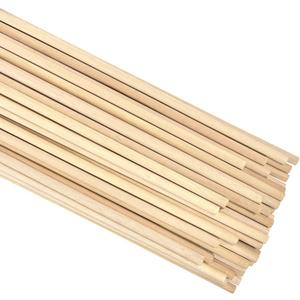 Wooden Dowel Rods 3/8 x 24 Inch Round Unfinished Hardwood Craft Sticks for DIY Lollipops Cake Support, 50 Pieces