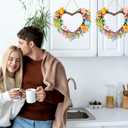 Valentine Candle Rings, 4 Pcs Conversation Heart Decor for Pillar Candles, Pink Felt Mini Wreath with Love Messages for Table, Cabinet, Candy Heart Centerpiece, Wedding & Home Decor