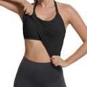 MathCat Seamless Workout Tank Tops with Built in BraRacerback Athletic Tank Tops Ribbed Soft Yoga Shirts (Small, Black)