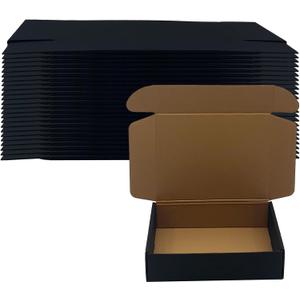 24 Pack 8x6x2 inches Black Shipping Boxes, Corrugated Mailer Boxes, Packaging Boxes for Products, Recyclable Cardboard Box, Flat Literature Mailers for Gifts, Small Business by Mailing