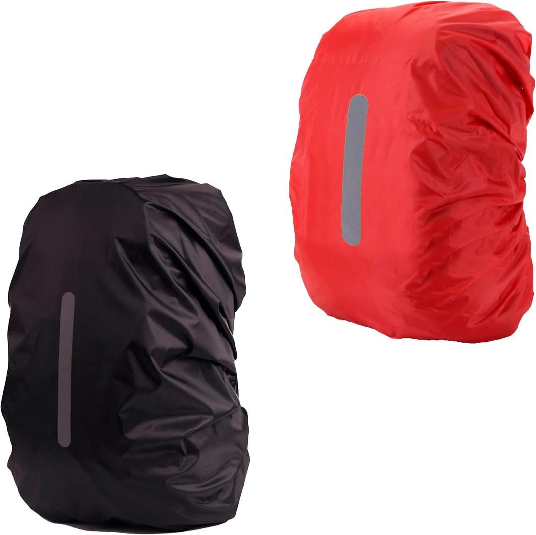 2 Pack Waterproof Rain Cover for Backpack,Backpack Rain Cover with Reflective Strip,Rucksack Rain Cover for Bicycling/Hiking/Anti-Dust/Anti-Theft/Camping/Traveling/Outdoor Activities 45L