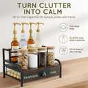 Coffee Syrup Rack Organizer 3-Tier Coffee Bar Stand for Countertop, Rustic Wood & Metal Bottle Display Shelf with Coffee Pod Drawer, Wine Rack, Liquor Display Shelf for Home Coffee Station