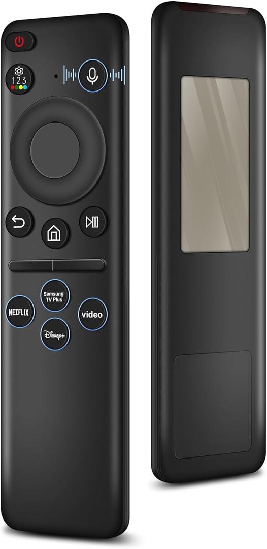 Replacement Solar Voice Remote Control for Samsung Smart TV, with Rechargeable Solarcell, USB-C Charging, Compatible with Neo QLED, 8K, The Frame and Crystal UHD Series