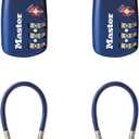 Master Lock Blue Set Your Own Combination TSA Approved Luggage Lock, Travel Zipper Padlock is Perfect for Suitcases, Bags, or Backpacks, 4 Pack, 4688BLUEC4