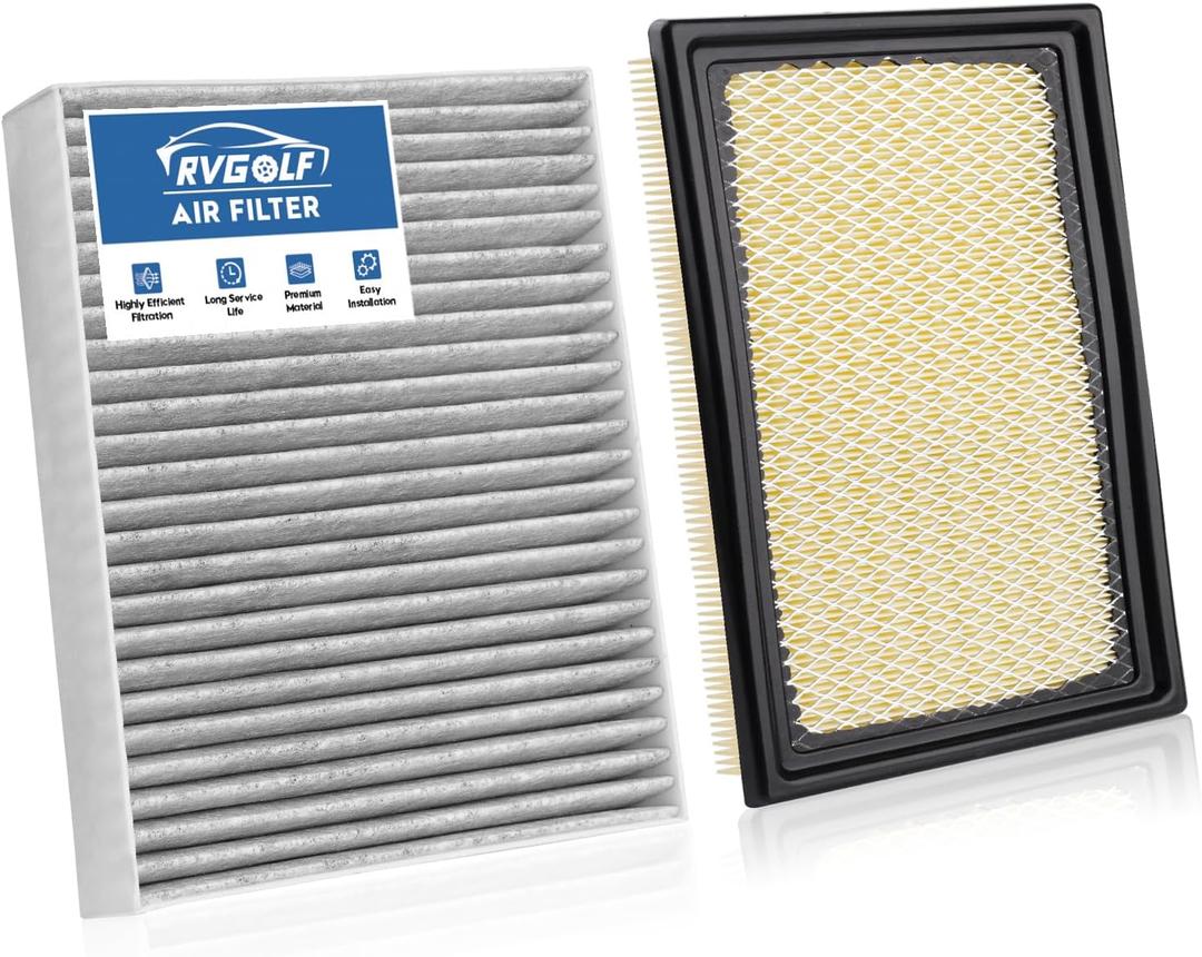 Engine+Cabin Air Filters Fit for Explorer 2011-2019, Flex 2010-2019, Fusion 2010-2012, Taurus 2009-2019, MKT 2010-2019 Engine Air Filter Replacement Cabin Air Filter Accessories CF11176 CA10242