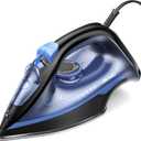 Steam Iron for Clothes, 3-Way Auto Shutoff, Ceramic-Coated Soleplate with Burst Steam, Anti-Drip and Anti-Calc, Self-Cleaning, 1500W Powerful for Home Use Dark Blue