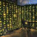 Artificial Ivy Privacy Fence with Lights 118x39.4in Grass Wall Screen Fake Vines Balcony Fence Privacy Screen Cover, Faux Ivy Leaf Hedge Panels Wall Decoration