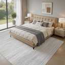 10x12 Area Rugs Living Room Washable Rug, Abstract Grey