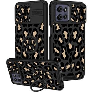 Goocrux for Moto G Power 2026,for Moto G Power 2025/Play 5G 2025 Case - Women Girls Phone Cover Slide Camera with Ring Stand Holder Case for Motorola G Power 2025/Paly 2025/G Power 2026,Leopard