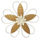 Metal Flower Wall Art Decor, 14" Rustic Modern Antique Floral Sculpture, Distressed Iron Wall Hanging Home Decoration Accent Artworks for Indoor Kitchen Bedroom Living Office Outdoor Garden Patio