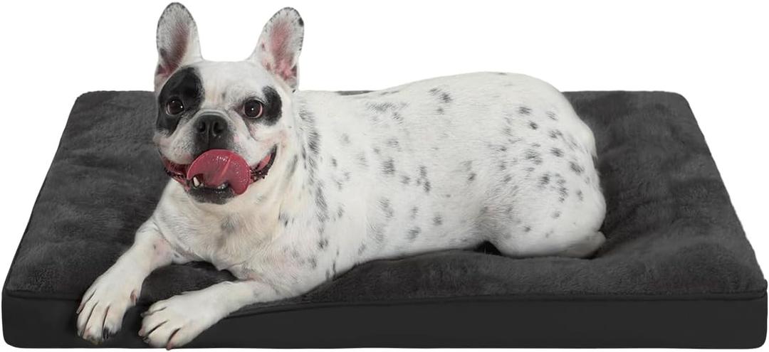 Dog Crate Bed for Medium Size Dogs, Washable Dog Kennel Pad Ultra Soft Pet Sleeping Mat for Cages, Anti-Slip Bottom,29x18 inch, Black