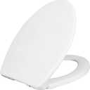 LUXE TS1008E Elongated Comfort Fit Toilet Seat with Slow Close, Quick Release Hinges, and Non-Slip Bumpers (White)