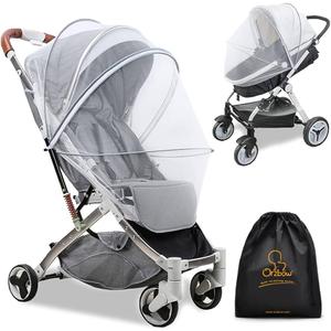 Mosquito Net for Stroller | Universal Baby Bug Net for Strollers, Car Seats, Bassinets, Cradles, Mini Cribs, Breathable & Foldable Mosquito Cover with Travel Bag, Baby Summer Essentials, White