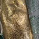 ONEART | Gold Soft Metallic Embossed Textured Faux Leather, 12"54" Thin PU Vinyl Leather Fabric for Fashion Crafts Apparel Accessories