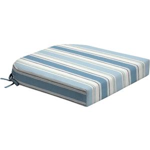 Arden Foam Outdoor Round Back Seat Cushion Kit, 20 x 19, Made with ProFoam, Rain-Proof, Fade Resistant, French Blue Linen Stripe
