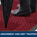 Smiry Front Door Mat Outside Entrance, Heavy Duty Sturdy Natural Rubber Doormat, Trap Dirt and Moisture, Easy Clean Low Profile Welcome Floor Mats for Indoor Outdoor Entry, 35X23 Inch, Wine Red