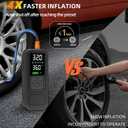 Y34 Tire Inflator Portable Air Compressor,4X Faster Inflation,6000mAh Cordless/12V DC 150PSI Air Pump with Digital Pressure Gauge for Car,Motorcycle,Bike,Ball Gifts for Men