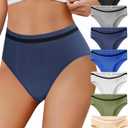 Womens Bikini Underwear High Waisted Seamless Panties High Cut Tagless Soft Cheeky Ladies Panties 7 Pack (X-Large)