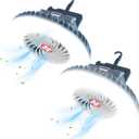 Portable Camping Fan with LED Lantern XTAUTO USB Rechargeable Waterproof Tent Fan with Hanging Hook Magnet Survival Kits for Indoor Outdoor Hiking Car Office Desk Outdoor Emergency Power Outage 2-pack