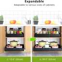 Mlinavn 2 Pack Pull Out Cabinet Organizer,21" Deep Slide Out Drawer Organizers,No Drill Pull Out Drawers Adhesive with Nano Compatible Framed Cabinets Shelves for Kitchen Pantry Adjustable Width
