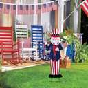 hogardeck 4th of July Decorations Outdoor, Uncle Sam Patriotic Decorative Garden Stakes for Fourth of July Decorations, Memorial Day Metal Yart Art for Outside Porch Patio Lawn Decor