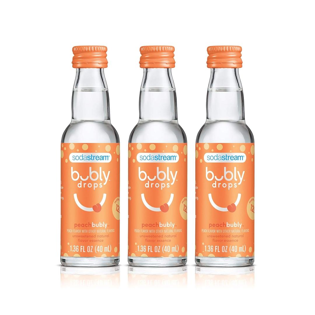 SodaStream Bubbly Drops, Peach, 1.36 Fl Oz (Pack of 3), Best Before 12/15/2025