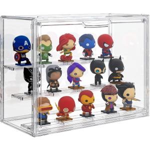 Acrylic Display Case 3 Tiers Clear Figure Display Cases for Collectibles Stackable Large Storage Box with Magnetic Door Dustproof Showcase (Medium) Acrylic Display Case 3 Tiers Clear Figure Display Cases for Collectibles Stackable Large Storage Box with Magnetic Door Dustproof Showcase (Medium)
